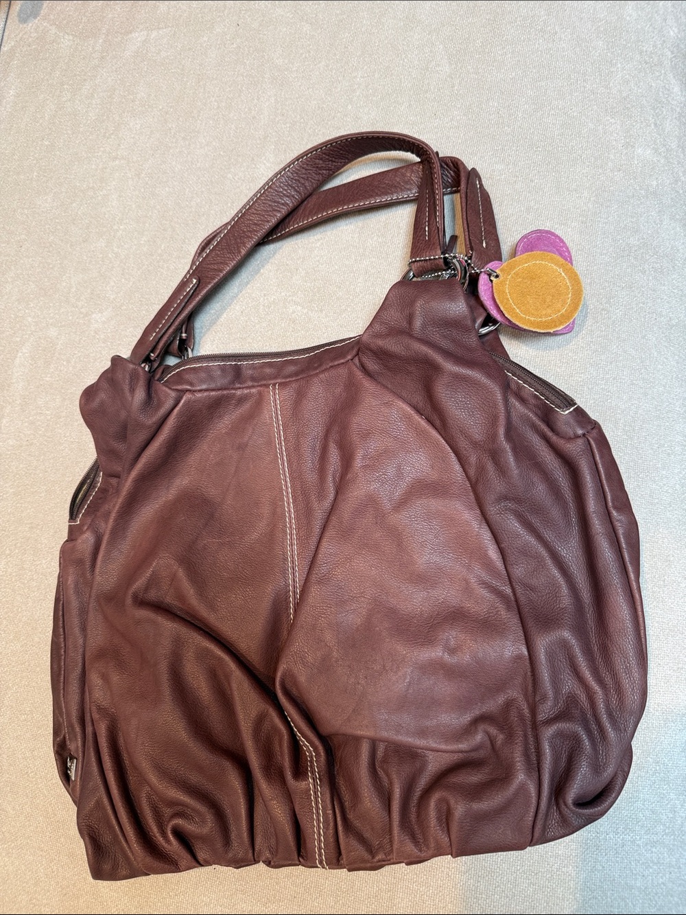 Brazilian All Leather Shoulder Bag in Rich Brown